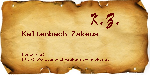 Kaltenbach Zakeus névjegykártya